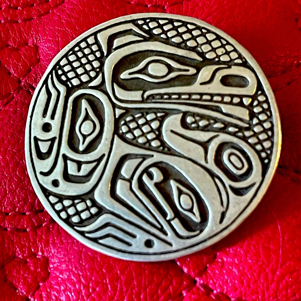 Rare Tlingit Wolf Pin and Pendant combo- signed